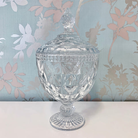 Deluxe Crystal Cut Candy Jar Tall - 28cmH