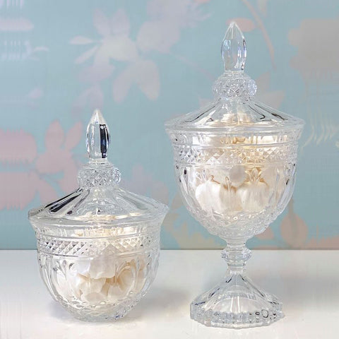Set of 2 - Deluxe Crystal Cut Candy Jars