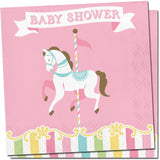 Carousel Pink Baby Shower - Party Kit - 8 Guests
