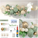 Eucalyptus Green Sand White Gold Confetti  Balloon Arch Garland  DIY Kit Party Plaza