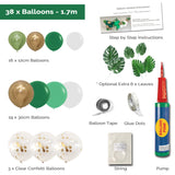 Green and gold diy balloon arch garland kit jungle safari