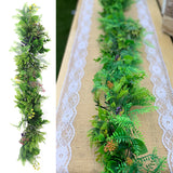 Fern Trail Garland with Flowers - 80cm - Artificial