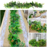 Fern Trail Garland with Flowers - 80cm - Artificial