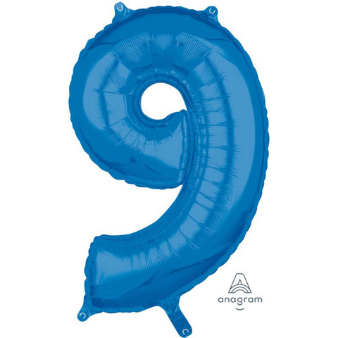 Foil Number Balloon - Blue - 9 - 66cm Medium