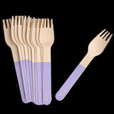 Wooden Forks - 12 Pack - Purple