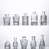 Mini Glass Bottles - Set of 10 - Vintage Crystal Cut