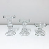 Glass Candle Holder Pedestals - Set of 3