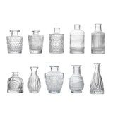Mini Glass Bottles - Set of 10 - Vintage Crystal Cut