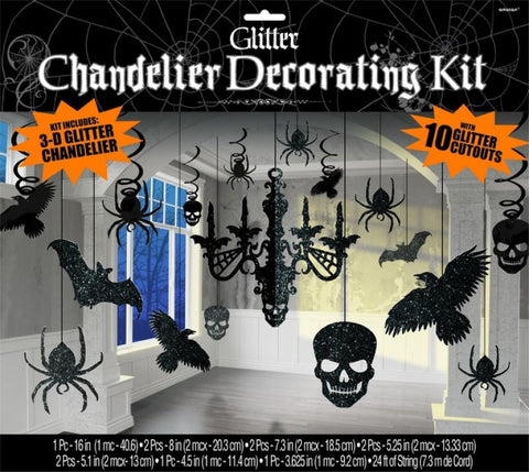 Halloween Hanging Chandelier & Decorations - 17 x Pieces