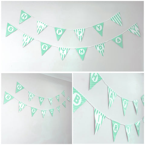 Happy Birthday Banner - Green - 4.8m