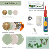 Balloon Garland DIY Kit - Safari Jungle Animal Green & Sand - 1.7m