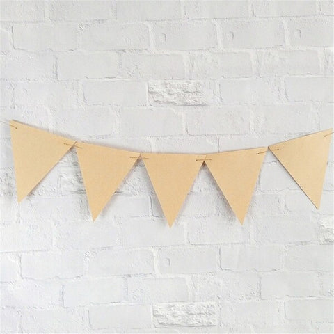 Kraft Brown - Party Flag Banner Kit - 30 x Flags