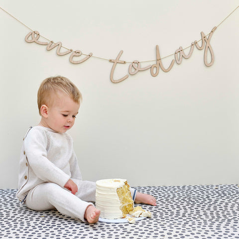 One Today - Wooden Bunting - Eco Friendly First Birthday