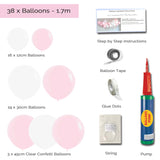 Balloon Garland DIY Kit - Pastel Pink & White - 1.7m