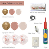 DIY Balloon Garland Kit - 1.7m - Rosewood Pink, Sand & Gold