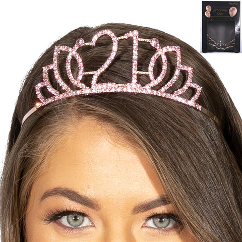 21st Birthday Tiara - Rose Gold