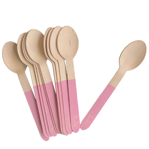 Wooden Spoons - 12 Pack - Pink