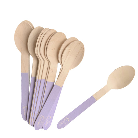 Wooden Spoons - 12 Pack - Purple