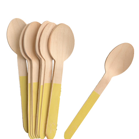 Wooden Spoons - 12 Pack - Yellow