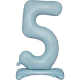 Number 5 Standing Foil Balloon - Pastel Blue - 76cm - Air Filled
