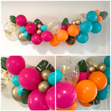 Balloon Arch Garland DIY Kit - Tropical Fuchsia, Orange & Teal  -  1.7m