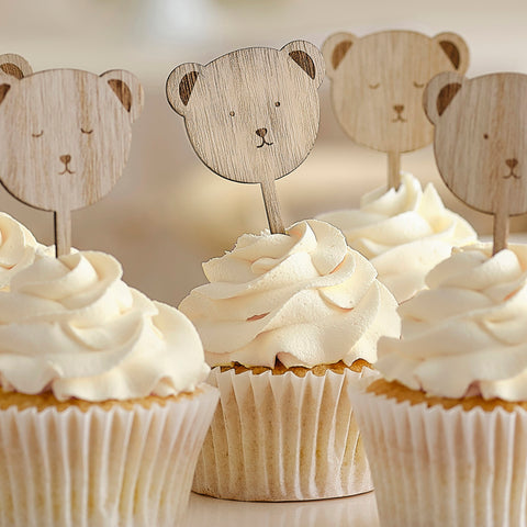 Teddy Bear - Cupcake Toppers x 6