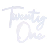 Twenty One - White Milestone Sign