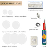 Balloon Arch Garland DIY Kit - White & Pearl - 1.7m