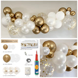 Balloon Garland White Gold Confetti Balloon Arch Party Plaza