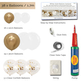 Balloon Garland DIY Kit - White & Gold - 1.7m