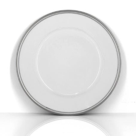 White with Silver Edge decorative charger plate wedding christmas Part Plaza