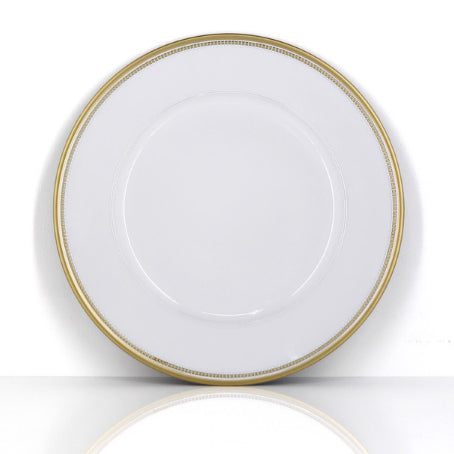 White with gold edge decorative Charger Plate Christmas Wedding Table Party Plaza