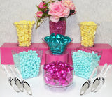 Candy Buffet Set 6 x Jars + 6 Scoops - Plastic/Child Friendly