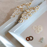 Cupcake Stand - 2 Tiers - White & Gold - 22cmH
