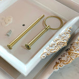 Cupcake Stand - 2 Tiers - White & Gold - 22cmH