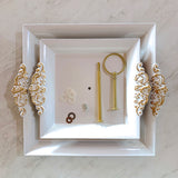 Cupcake Stand - 2 Tiers - White & Gold - 22cmH