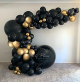 Balloon Garland DIY Kit Large - Black & Gold - 3.8m
