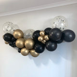 black and gold balloon arch garland kit
