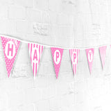Happy Birthday Banner - Pink - 4.8m
