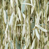 Rustic Eucalyptus Leaf & Ribbon Backdrop Curtain