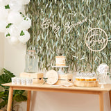 Rustic Eucalyptus Leaf & Ribbon Backdrop Curtain