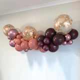Balloon Garland DIY Kit - Burgundy Rosewood Pink & Gold - 1.7m