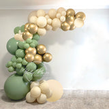 Balloon Garland Arch DIY Kit - Large - 104 Pieces 3.8m - Green Eucalyptus, Gold & Sand