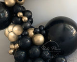 Balloon Garland DIY Kit Large - Black & Gold - 3.8m