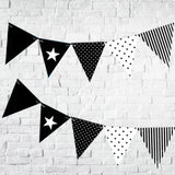 Party Flag Banner Kit - 50 x Black Flags - 8.5m