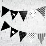 Party Flag Banner Kit - 50 x Black Flags - 8.5m