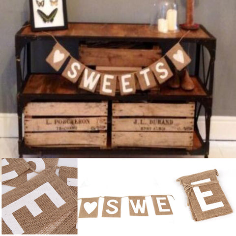 "Sweets" Burlap Banner - 2.4mL