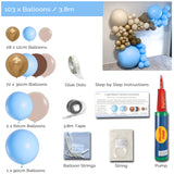 Balloon Garland Arch DIY Kit - Large 3.8m - Blue & Brown