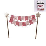 Cake Topper - Happy Birthday Bunting - Pink