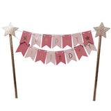 Cake Topper - Happy Birthday Bunting - Pink